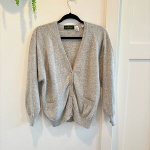 Boundary Water Vintage Made in Italy Angora Lambswool Blend Grey Cardigan M 28